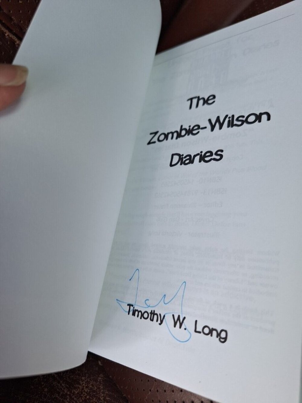 Library Of Living Dead The Zombie Wilson Diaries Timothy W Long Autographed Book - Picture 3 of 7